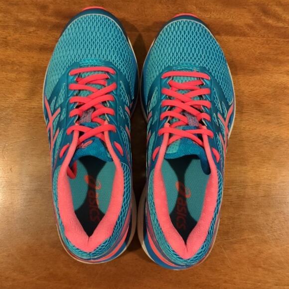 Asics GEL-Cumulus 18 Metallic Blue Orange Running Shoes size 7 - Picture 4 of 7